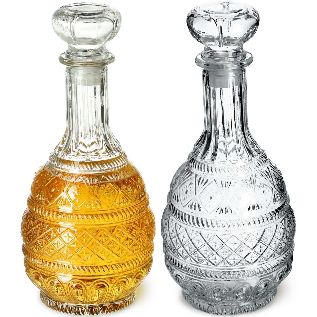 2x Whiskey Alcohol Decanter Crystal 1L klaaspudel korgiga цена и информация | Klaasid, tassid ja kannud | kaup24.ee