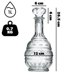 2x Whiskey Alcohol Decanter Crystal 1L klaaspudel korgiga hind ja info | Klaasid, tassid ja kannud | kaup24.ee