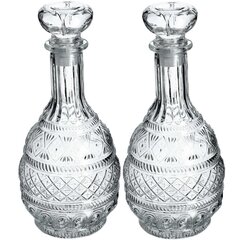 2x Whiskey Alcohol Decanter Crystal 1L klaaspudel korgiga hind ja info | Klaasid, tassid ja kannud | kaup24.ee