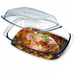 Термостойкая прямоугольная стеклянная форма для выпечки объемом 4,1 л с крышкой цена и информация | Формы, посуда для выпечки | kaup24.ee