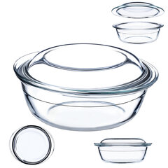 Форма для запекания объемом 2,2 л с крышкой, маленькая, круглая для запекания цена и информация | Формы, посуда для выпечки | kaup24.ee