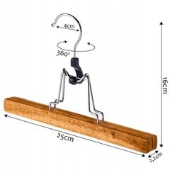 Деревянная двойная поворотная вешалка для брюк цена и информация | Вешалки и мешки для одежды | kaup24.ee