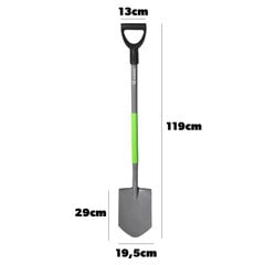 Kadax Shovel Spade Sharp 119см Металлическая садовая лопата с эргономичным наконечником цена и информация | Садовые инструменты | kaup24.ee