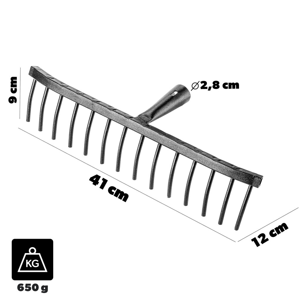 Kivist terasest 14-hambaline aiareha ilma käepidemeta hind ja info | Aiatööriistad | kaup24.ee
