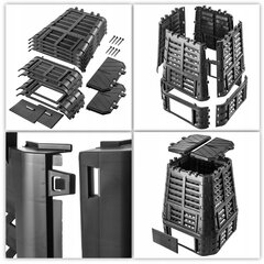 Модульный компостер круглогодичный морозостойкий 740л цена и информация | Уличные контейнеры, контейнеры для компоста | kaup24.ee