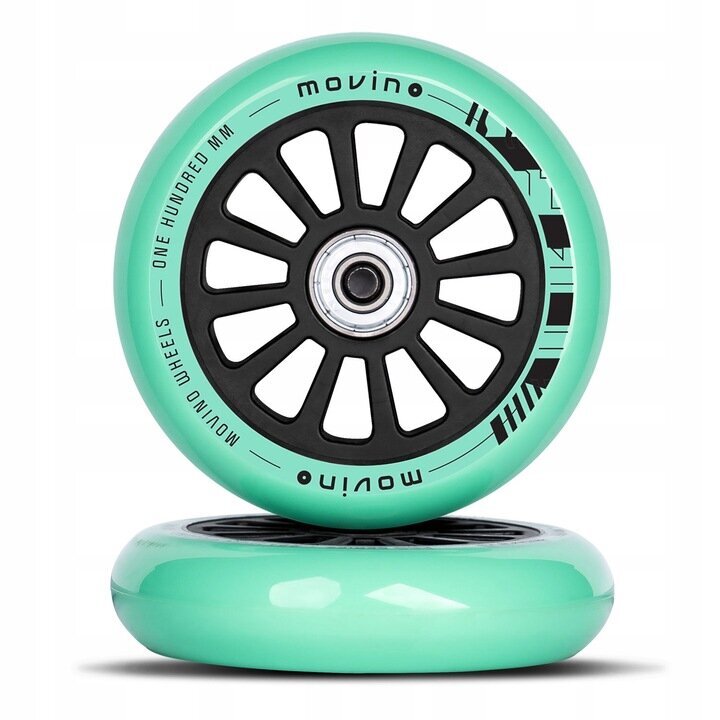 Rolleri rattad Movino Pro Rollerid WH-NI-MINT, 100 mm, 88A, 2 tk. hind ja info | Tõukerattad | kaup24.ee