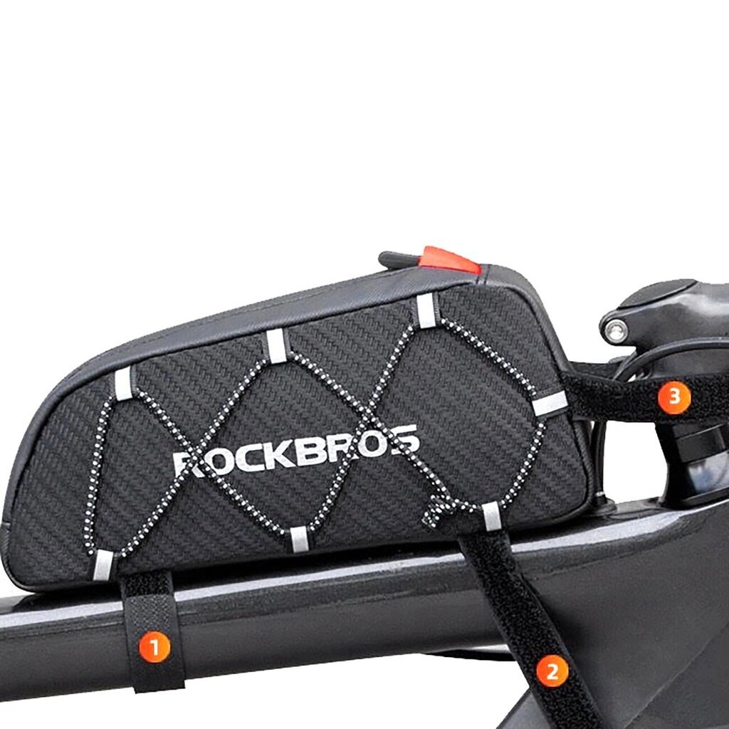 Rockbros 039BK jalgratta raami kott 1 l punutisega - must цена и информация | Korvpallid | kaup24.ee