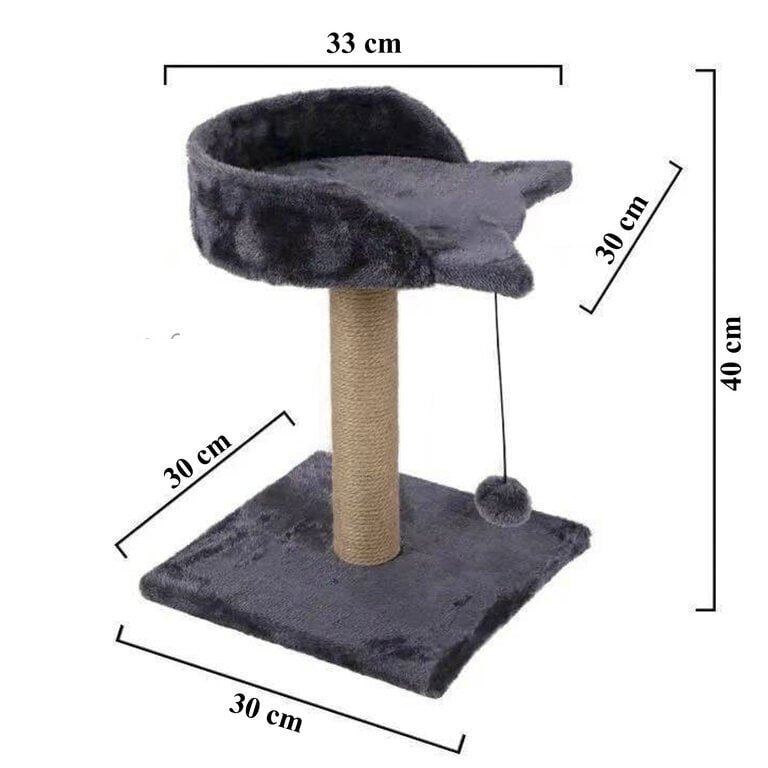 Omimar kassikraabits palliga 40 cm, hall цена и информация | Kassi kraapimispuud | kaup24.ee