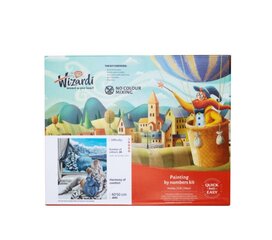 Komplekt "Wizardi" maal numbrite järgi Mountain Town 40x50 cm PBNA100 hind ja info | Maalid numbri järgi | kaup24.ee