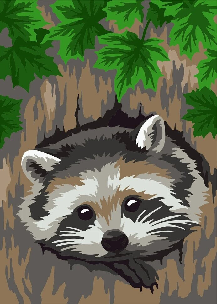 Komplekt "Wizardi" maal numbrite järgi. Little Raccoon 13x16 cm PBNMINI133 цена и информация | Maalid numbri järgi | kaup24.ee