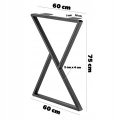 2x Lauajalad Metallist kirjutuslaud Loft "liivakell" Industrial 60x75 cm hind ja info | Arvutilauad, kirjutuslauad | kaup24.ee