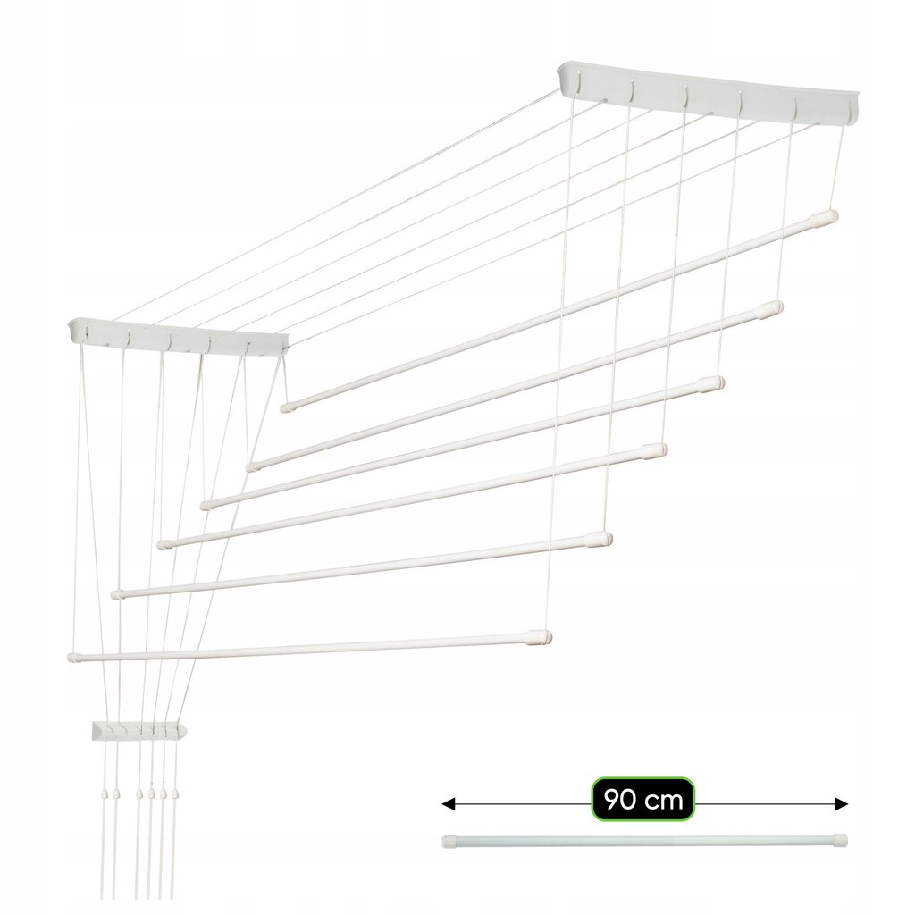 Lagi Vannitoa pesukuivati 6 varda 90cm Vastupidav ja kindel hind ja info | Pesukuivatusrestid ja aksessuaarid | kaup24.ee