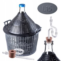 Wine Carboy 15 liitrit veini õhupalli toru kork korvi komplektis hind ja info | Klaasid, tassid ja kannud | kaup24.ee