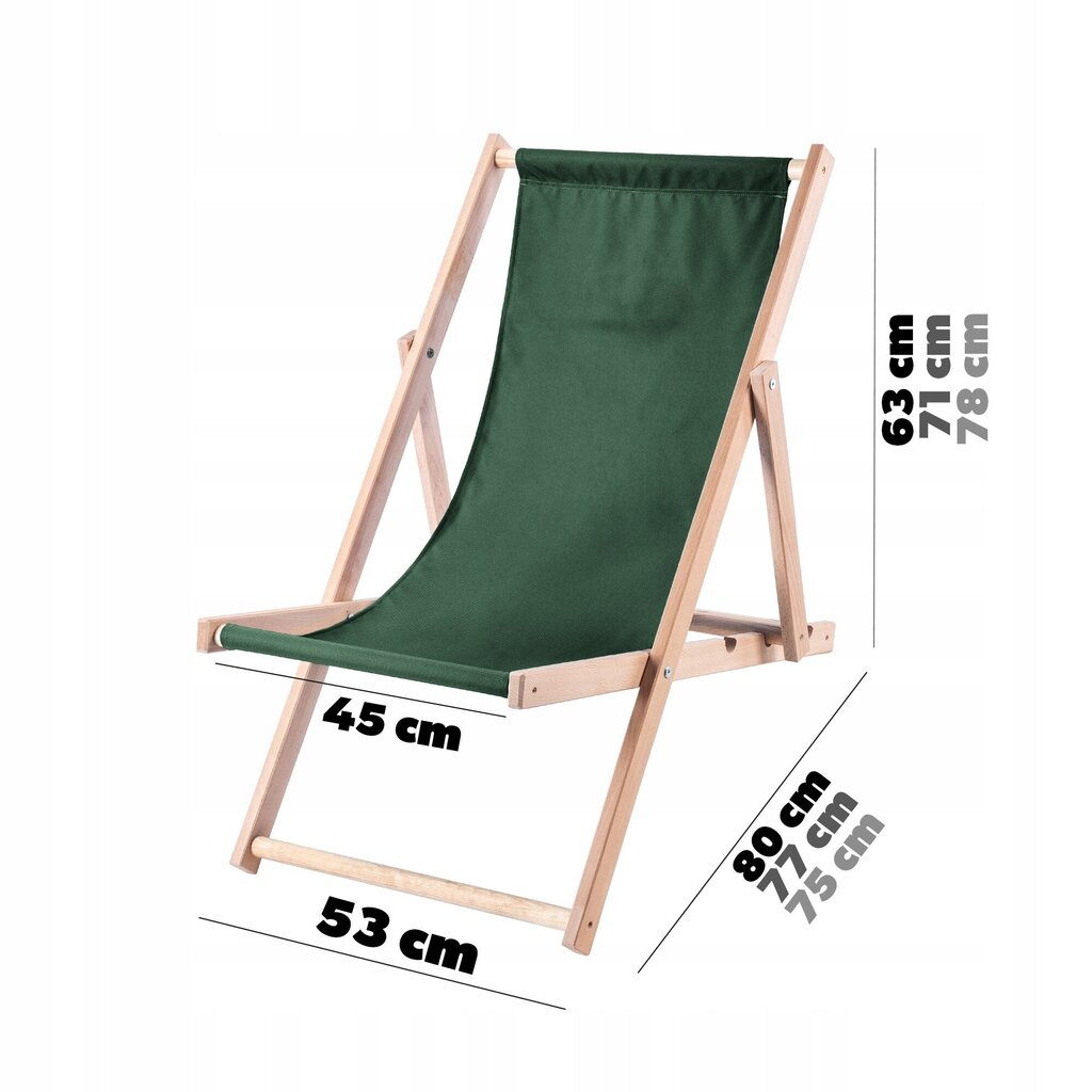 Garden Beach Lamamistool Puidust lamamistoolid 2 tk цена и информация | Päevitustoolid | kaup24.ee