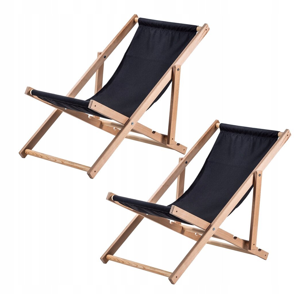 Garden Beach Lamamistool Puidust lamamistoolid 2 tk hind ja info | Päevitustoolid | kaup24.ee