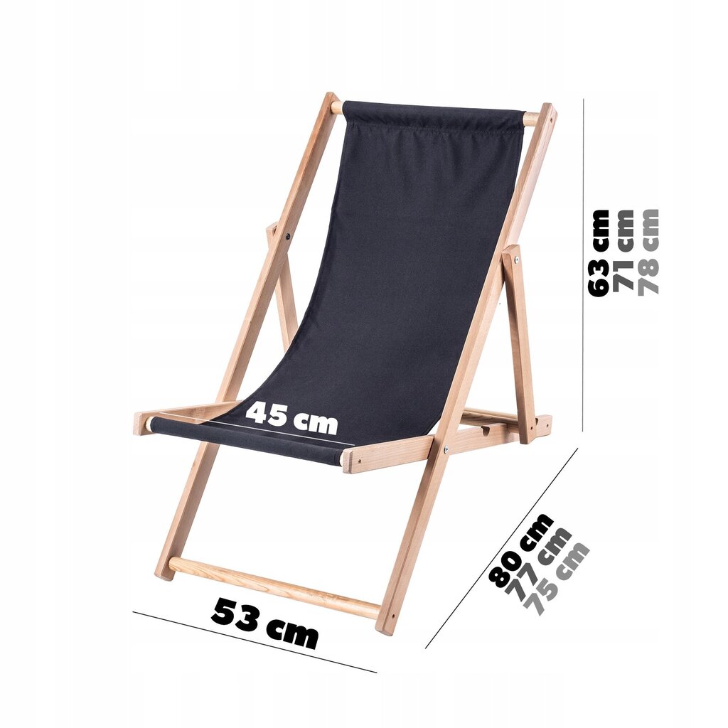 Garden Beach Lamamistool Puidust lamamistoolid 2 tk hind ja info | Päevitustoolid | kaup24.ee