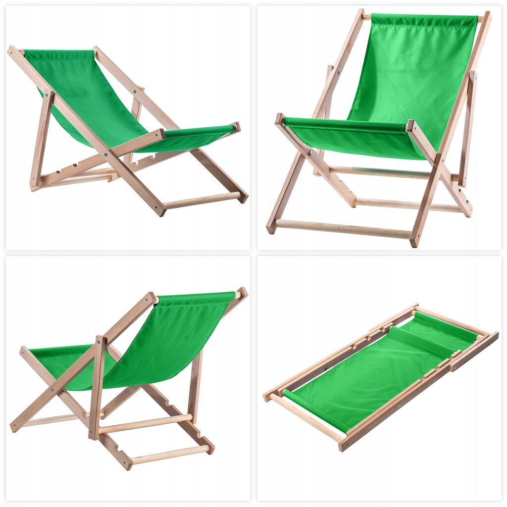 Garden Beach Lamamistool Puidust lamamistoolid 2 tk hind ja info | Päevitustoolid | kaup24.ee