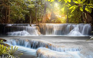 Фотообои (полуматовые) - Рассвет - Водопад на рассвете, 450x280 цена и информация | Фотообои | kaup24.ee