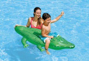 Täispuhutav alligaator madrats ujumiseks, Intex 585461, 168 cm., roheline hind ja info | Täispuhutavad veemänguasjad ja ujumistarbed | kaup24.ee