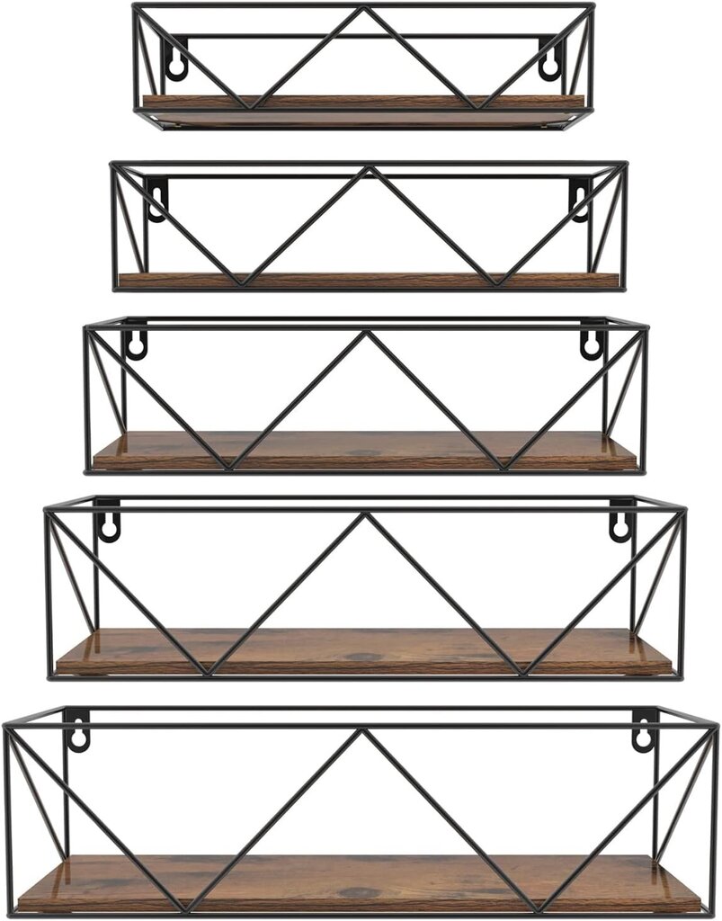 Horlimer puidust seinariiulid, 5 tk цена и информация | Riiulid | kaup24.ee