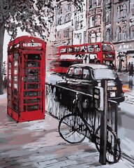 Maal numbrite järgi "Phone box in London" 30x40 hind ja info | Maalid numbri järgi | kaup24.ee