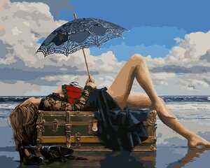 Картина по номерам "Girl on the beach" 30x40 цена и информация | Живопись по номерам | kaup24.ee