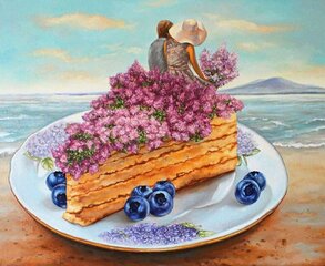 Картина по номерам "Blueberry cake" 30x40 цена и информация | Живопись по номерам | kaup24.ee