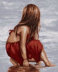 Maal numbrite järgi "A girl in a red dress'' 30x40 hind ja info | Maalid numbri järgi | kaup24.ee