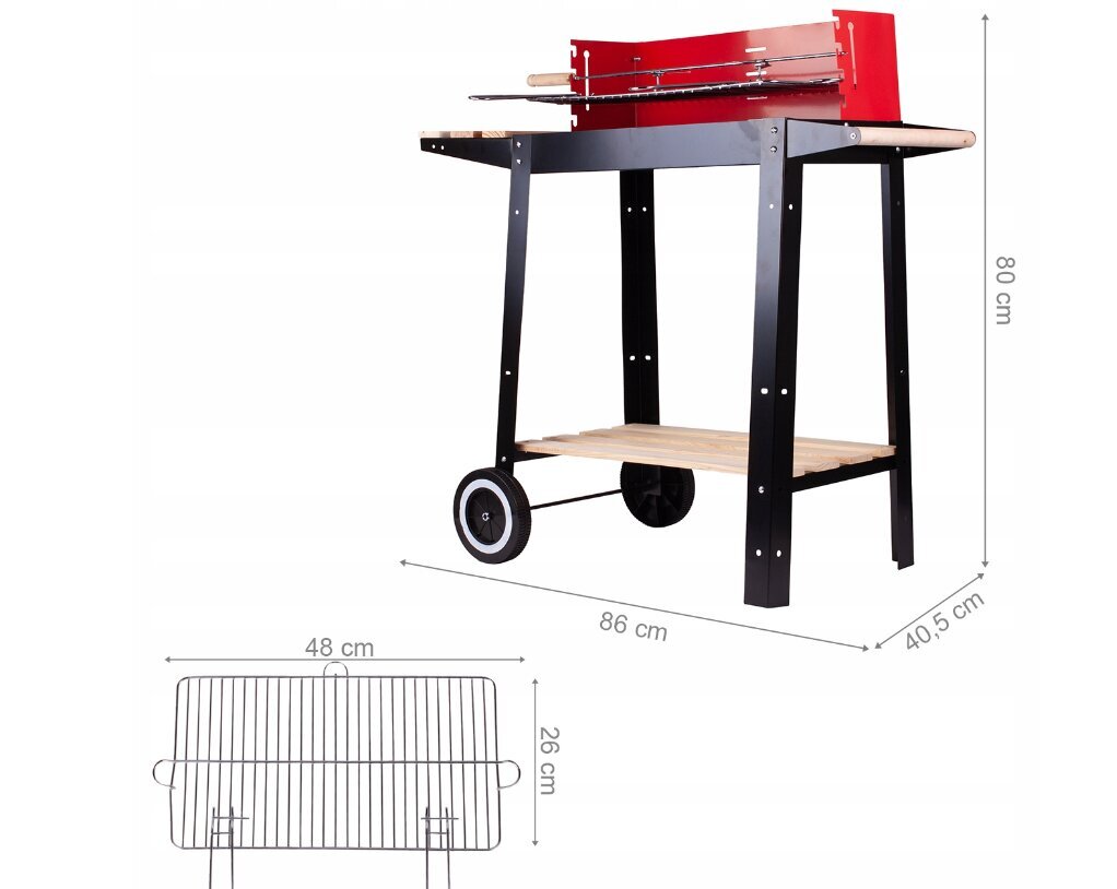 Söegrill MalTec 48 x 26,5 cm + BBQ ventilaatori juhised MalTec hind ja info | Grillid | kaup24.ee