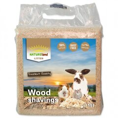 Стружка : Plaček Nature Land Shavings 15л|0,9кг цена и информация | Клетки и аксессуары для грызунов | kaup24.ee