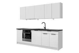 NOVO köök 2,4 m valge matt/valge matt valge õhupuhastiga (ilma tööpinnata) hind ja info | Köögimööbli komplektid | kaup24.ee