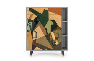 Комод BS6 Glass And Checkerboard By Juan Gris L 94 cm, серый цена и информация | Комоды | kaup24.ee