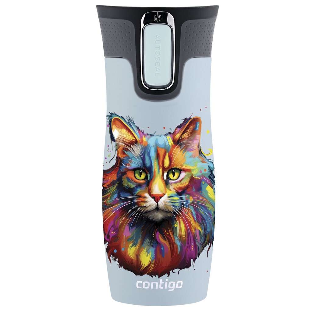 Contigo West Loop 2.0 470ml termokruus - Colourful Cat - Blue Matte цена и информация | Termosed, termostassid | kaup24.ee