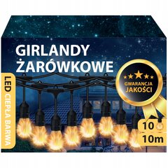 Led Aia Valgusti Garland 10M 10X Led Pirnid E27 Balkoni Jaoks цена и информация | Уличное освещение | kaup24.ee