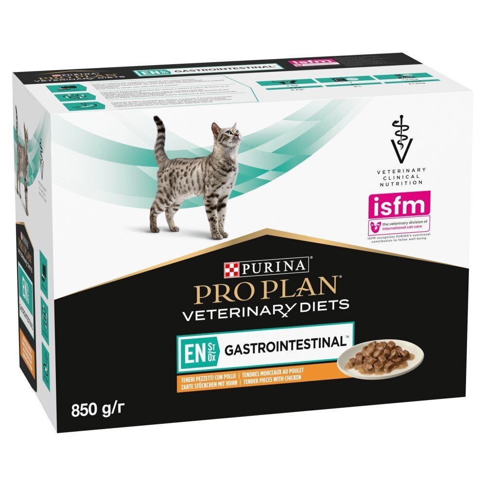 Purina Pro Plan Veterinary Diets EN St/Ox Gastrointestinal kassipoegadele ja täiskasvanud kassidele kanalihaga, 10x85 g hind ja info | Konservid kassidele | kaup24.ee