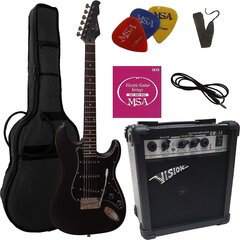 Электрог - матовая черная гитара - в наборе с усилителем 20WATT - Bag - Band - Strings - 3xpik цена и информация | Гитары | kaup24.ee