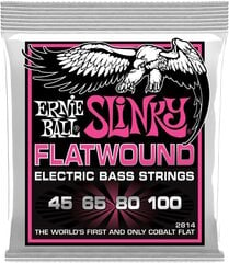 Ernie Ball Super Slinky Flatwound e-bassi keelpillid, tugevus 45-100 hind ja info | Muusikariistade tarvikud | kaup24.ee