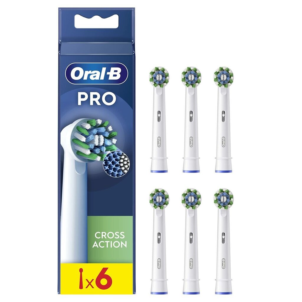 Oral-B EB50RX Pro Cross Action White harjaotsikud (6 tk.) цена и информация | Elektriliste hambaharjade otsikud | kaup24.ee