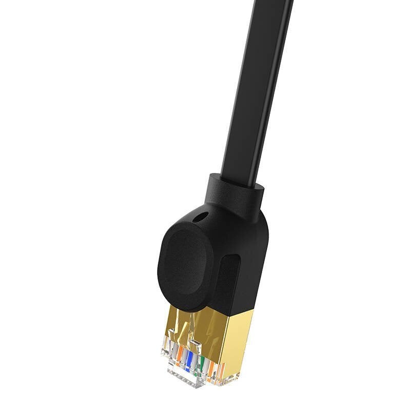 Baseus Cat 7 UTP Ethernet RJ45 Cable Flat 1 m black цена и информация | Kaablid ja juhtmed | kaup24.ee