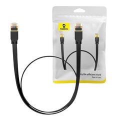 Baseus Cat 7 UTP Ethernet RJ45 Cable Flat 1 m black цена и информация | Кабели и провода | kaup24.ee