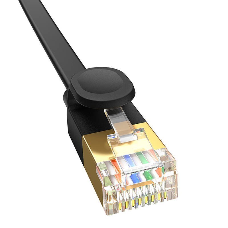 Baseus Cat 7 UTP Ethernet RJ45 Cable Flat 1 m black цена и информация | Kaablid ja juhtmed | kaup24.ee