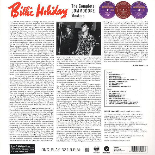 Billie Holiday - The Complete Commodore Masters, LP, vinüülplaat, 12" vinyl record hind ja info | Vinüülplaadid, CD, DVD | kaup24.ee