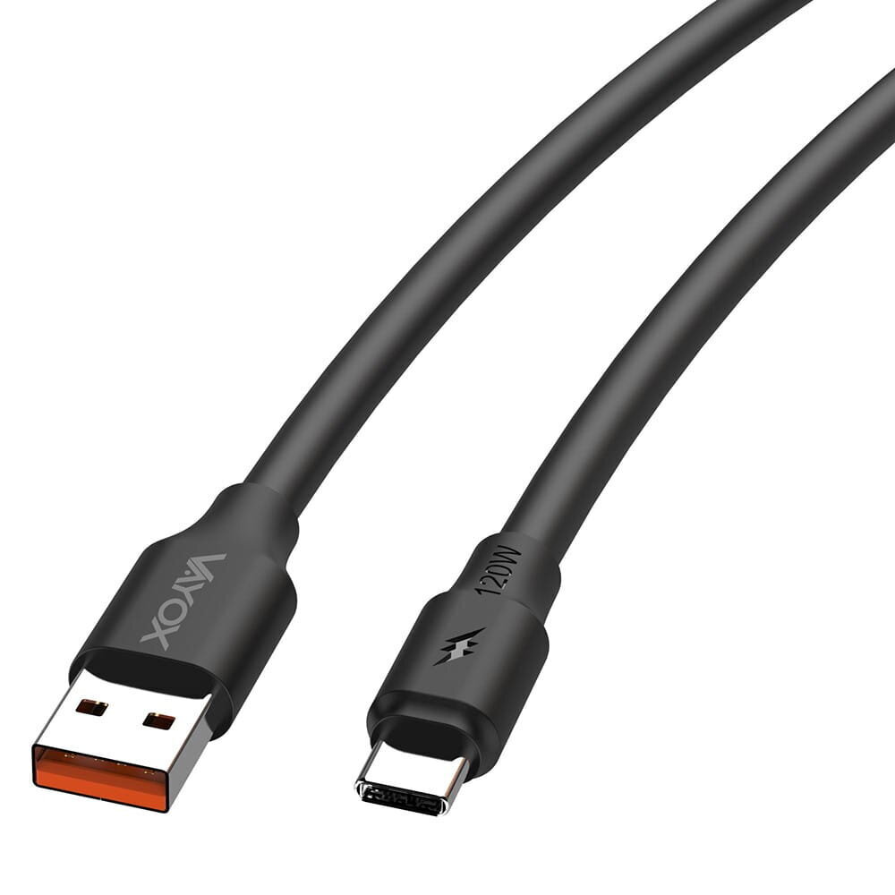 USB - USB-C 120W 3A 1m kiire liin must VA0121 Vayox kaabel цена и информация | Kaablid ja juhtmed | kaup24.ee