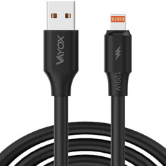 Кабель USB - lightning 120W 3A 1м быстрая линия черный VA0120 Vayox цена и информация | Кабели и провода | kaup24.ee