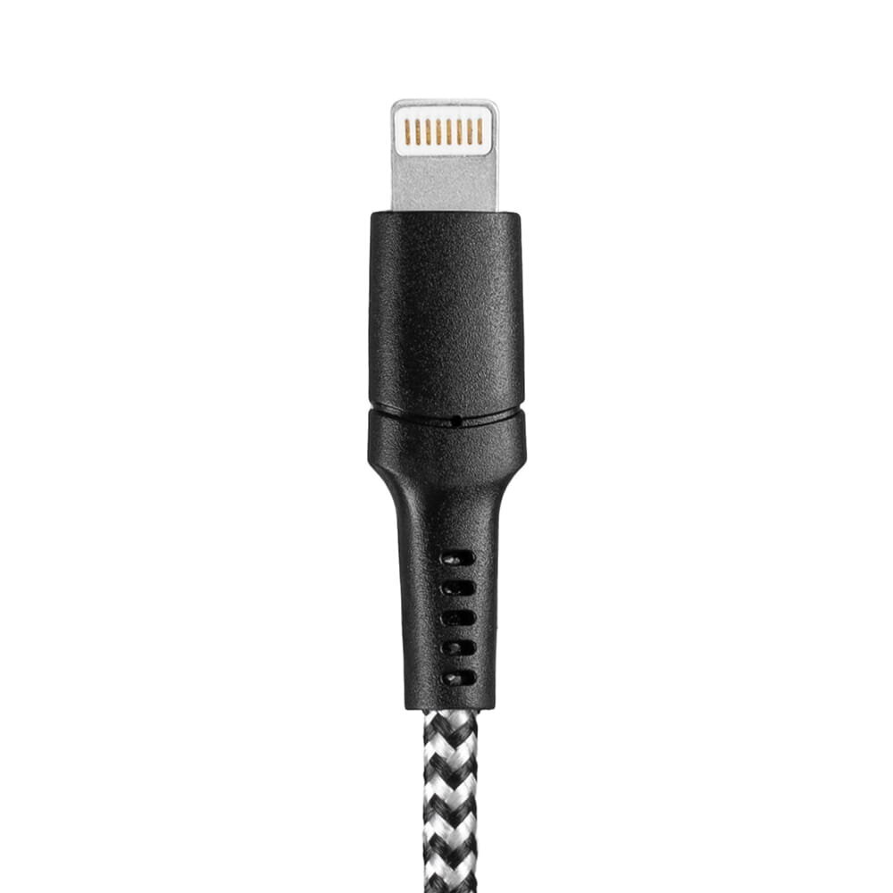 Vayox USB - Lightning punutud kaabel must ja valge 1m VA0149 Vayox hind ja info | Kaablid ja juhtmed | kaup24.ee