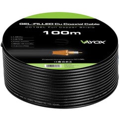 Koaksiaalkaabel 1.02 Cu + 32x0.12mm Cu CC1-100GEL must Vayox 100m hind ja info | Kaablid ja juhtmed | kaup24.ee