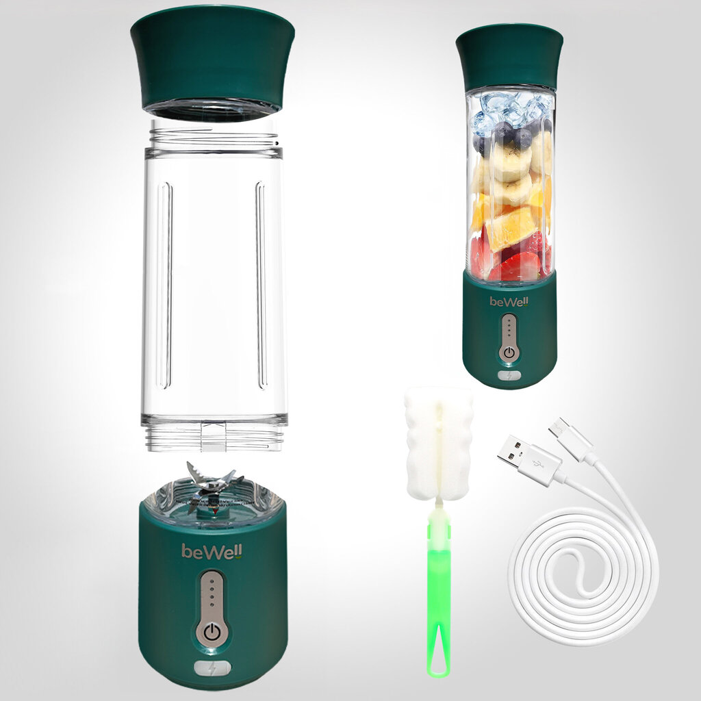 Blender BeWell Bottle Green цена и информация | Saumikserid, hakkijad | kaup24.ee