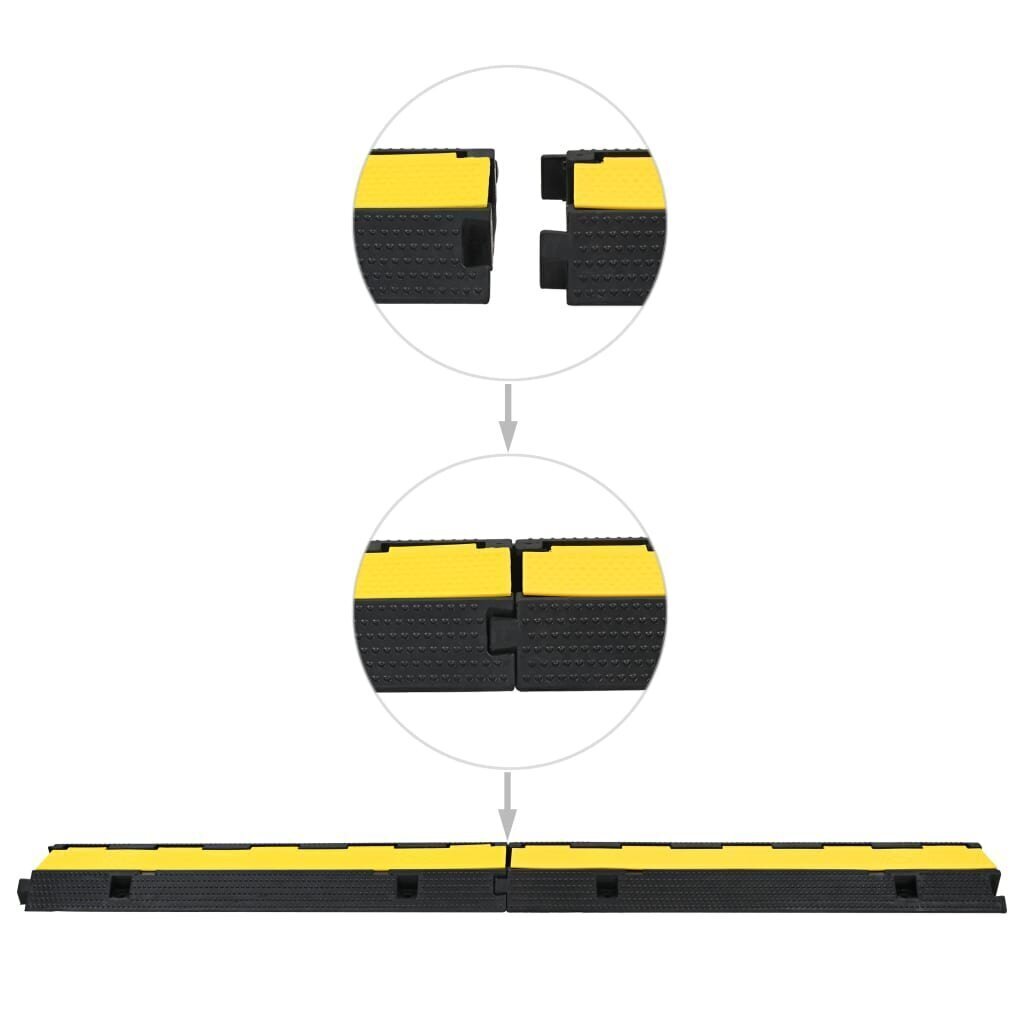 vidaXL kaablikaitse 1 kanaliga, 2 tk, kummist, 100 cm hind ja info | Kaablid ja juhtmed | kaup24.ee