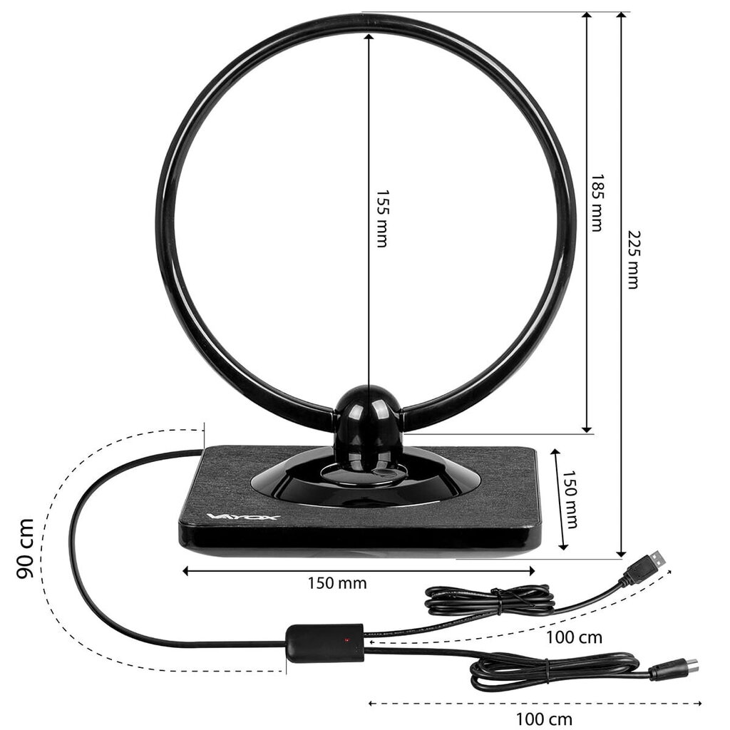 Ruumiantenn koos võimendiga DVB-T/T2, 4K, LTE 4G, VA0250 Vayox цена и информация | TV antennid | kaup24.ee