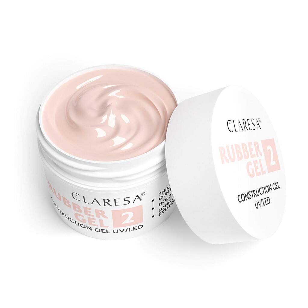 Küünegeel Claresa Rubber Gel 02 soe roosa, 45 g цена и информация | Küünelakid, küünetugevdajad | kaup24.ee